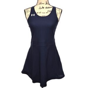 Under Armour Center Court Tennis Dress M Navy Fitted Jersey Athletic Racerback